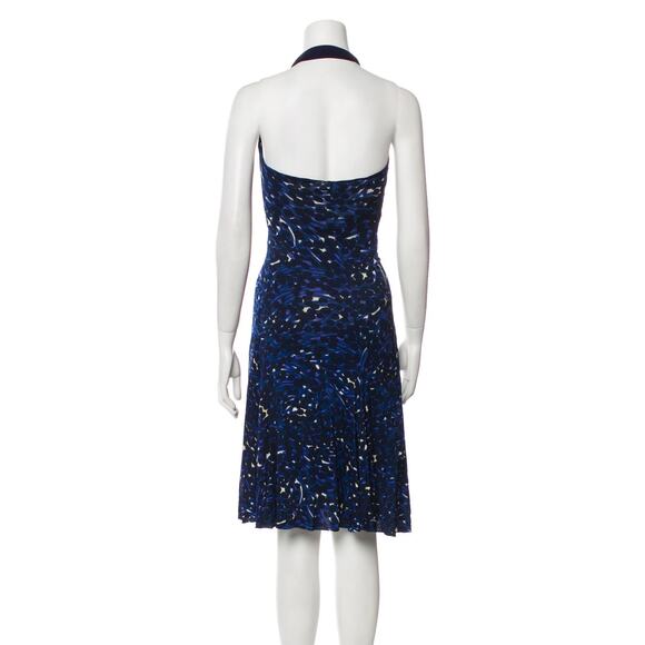 Jean Paul Gaultier Fuzzi Blue Halter Dress Speckled Abstract Dress Medium Y2K - Picture 3 of 15